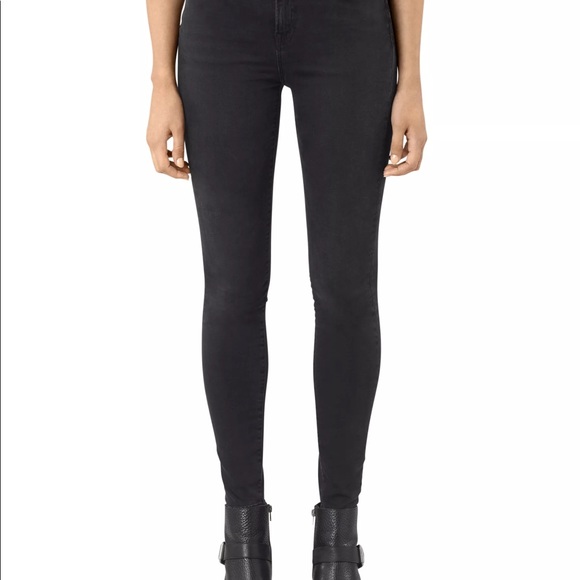 All Saints Denim - AllSaints Eve Lux Jeans, Size 26, Washed Black